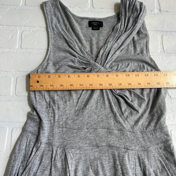 Deletta Anthropologie Gray Jersey Knit Stretch Comfortable Dress Pockets -sz M - Picture 4 of 6